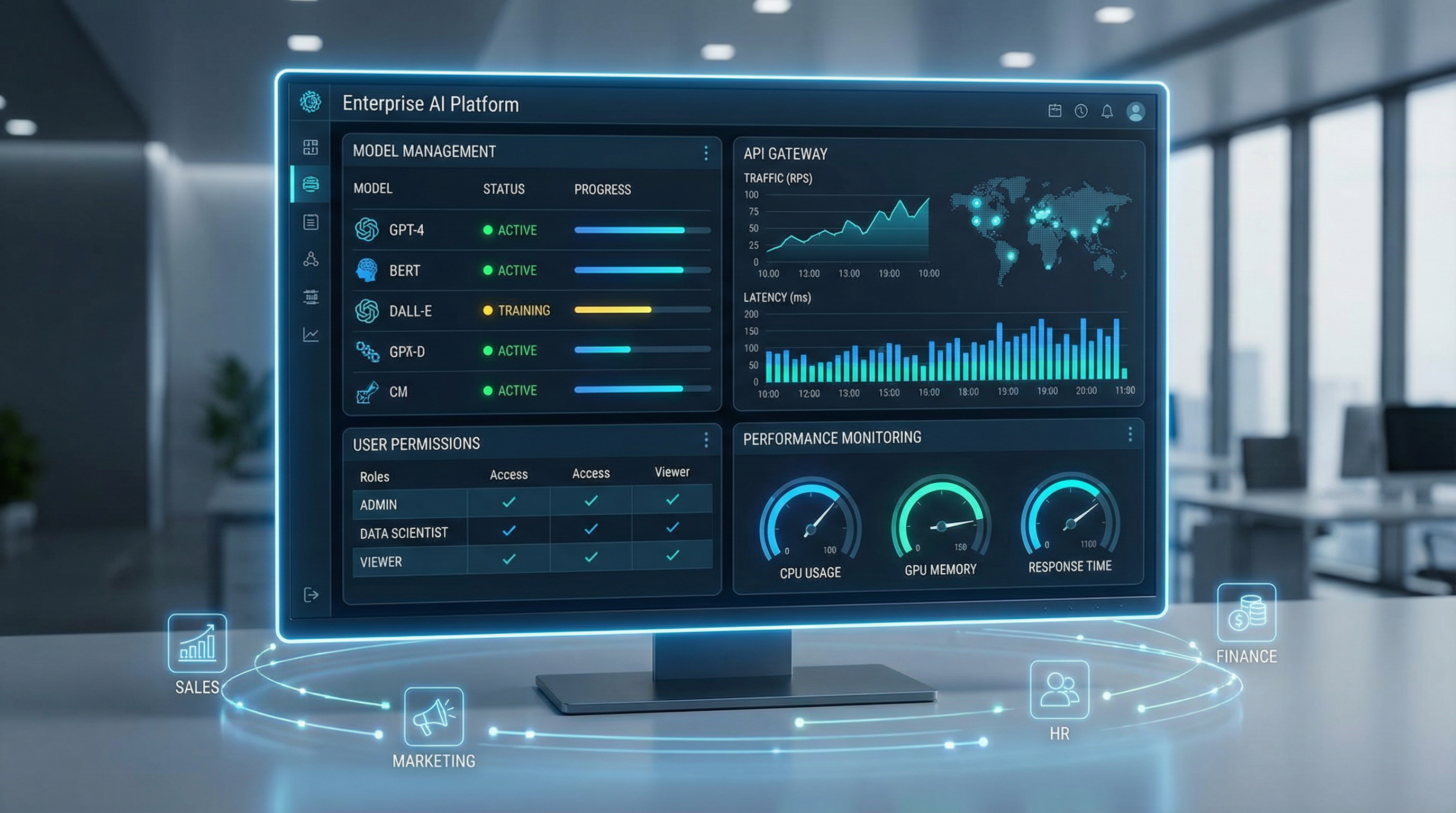 企業專屬AI平台管理儀表板：模型管理、API閘道器與權限控管