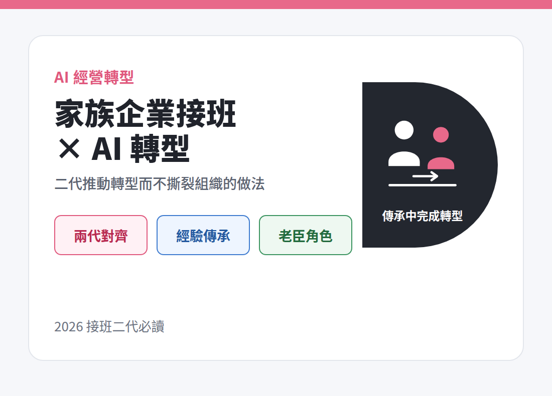 家族企業接班 × AI：二代如何用 AI 推動轉型而不撕裂組織