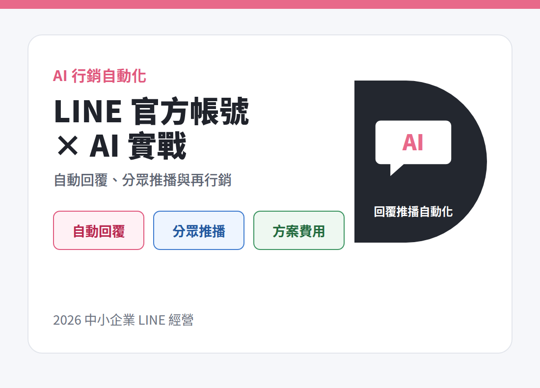 LINE 官方帳號 × AI：自動回覆、分眾推播與再行銷實戰