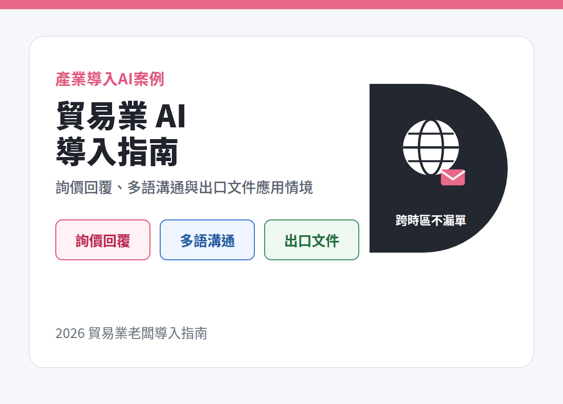貿易業導入 AI：詢價回覆、多語溝通與出口文件應用情境